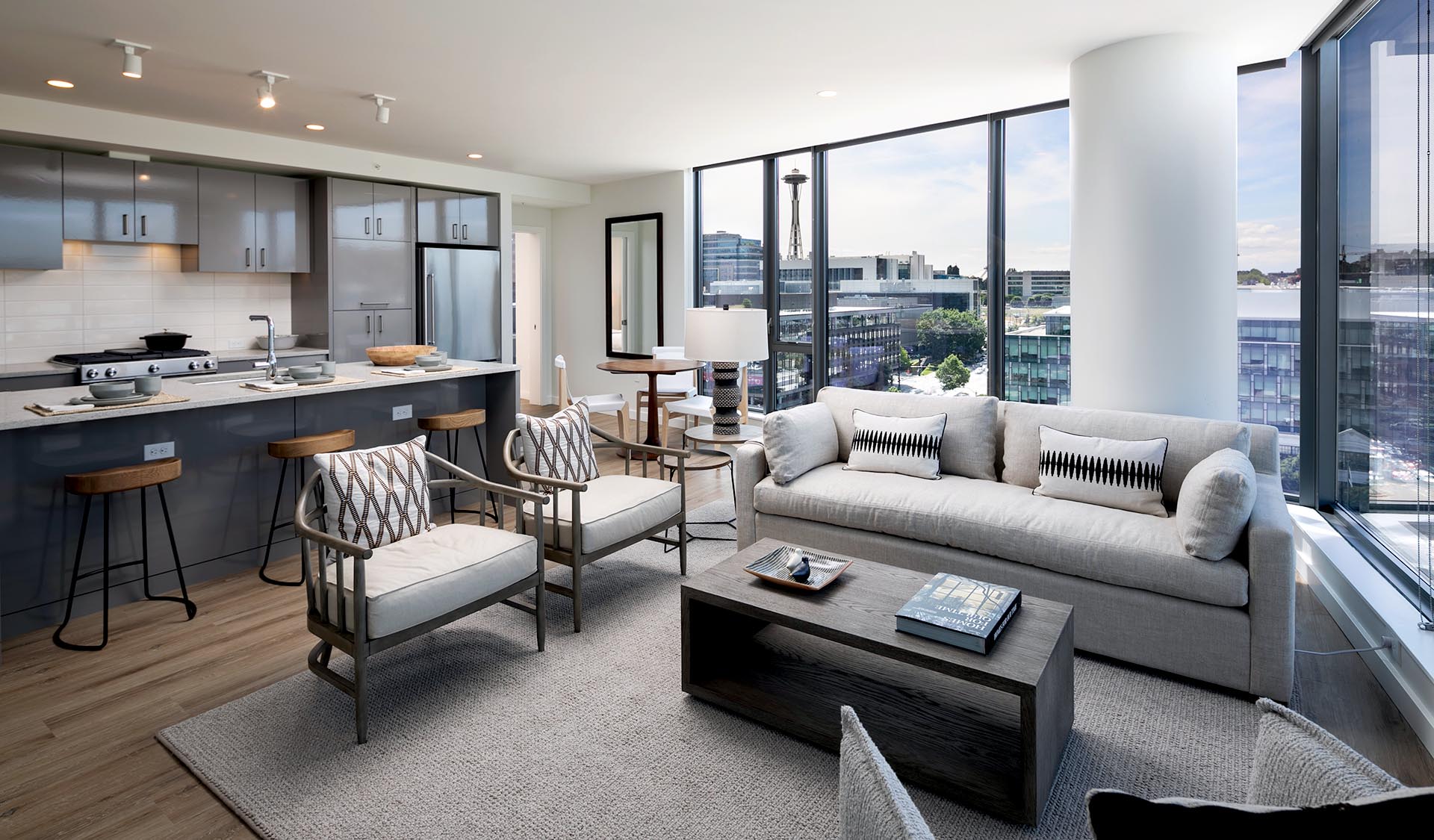 View of a spacious, well appointed unit with a city view from wall to wall images